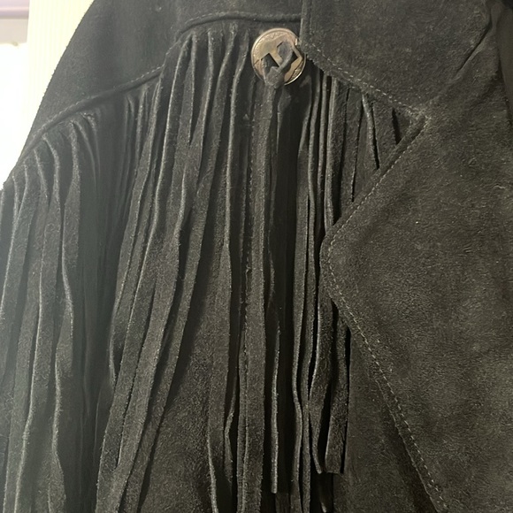 Black Suede Leather with fringe and conchos - Picture 3 of 11
